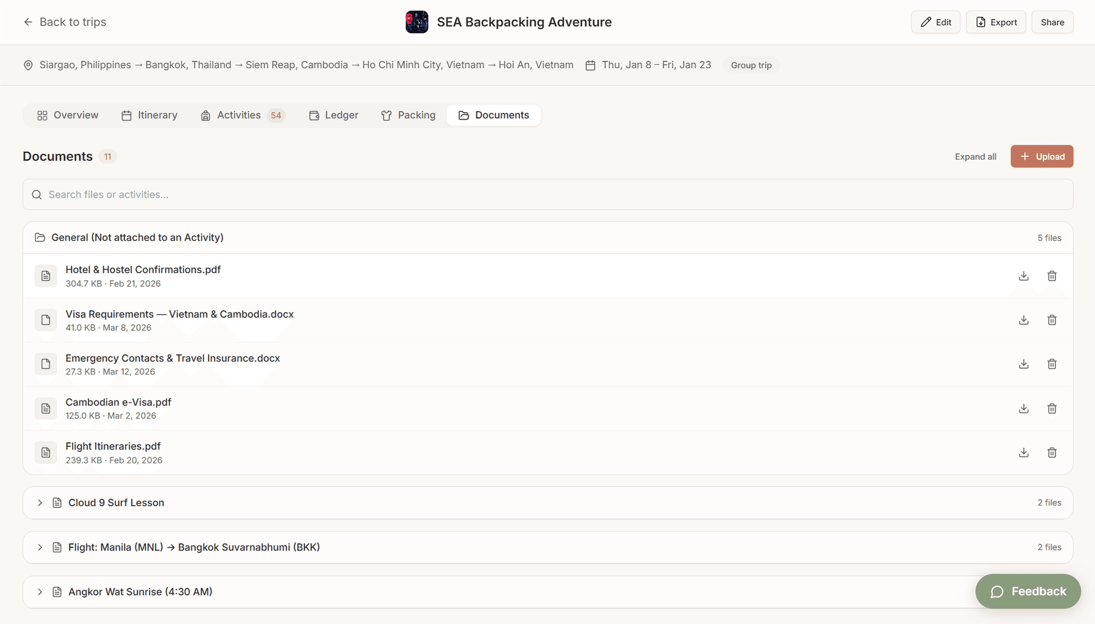 WanderKit Documents tab